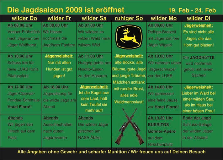 Tourplan 2009 Seite 2