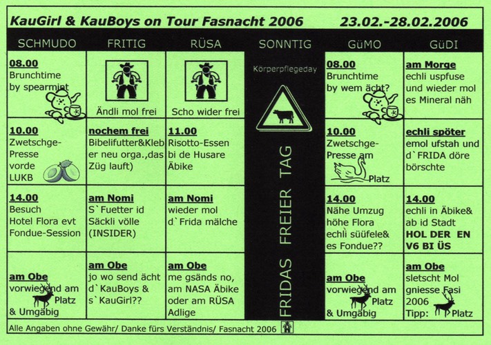 Tourplan 2006 Seite 2