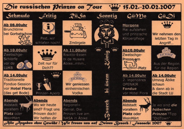 Tourplan 2007 Seite 2